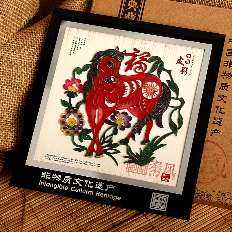 Source manufacturers shadow puppet ornaments square crystal frame 12 Zodiac shadow puppet can be customized shadow puppet manual diy