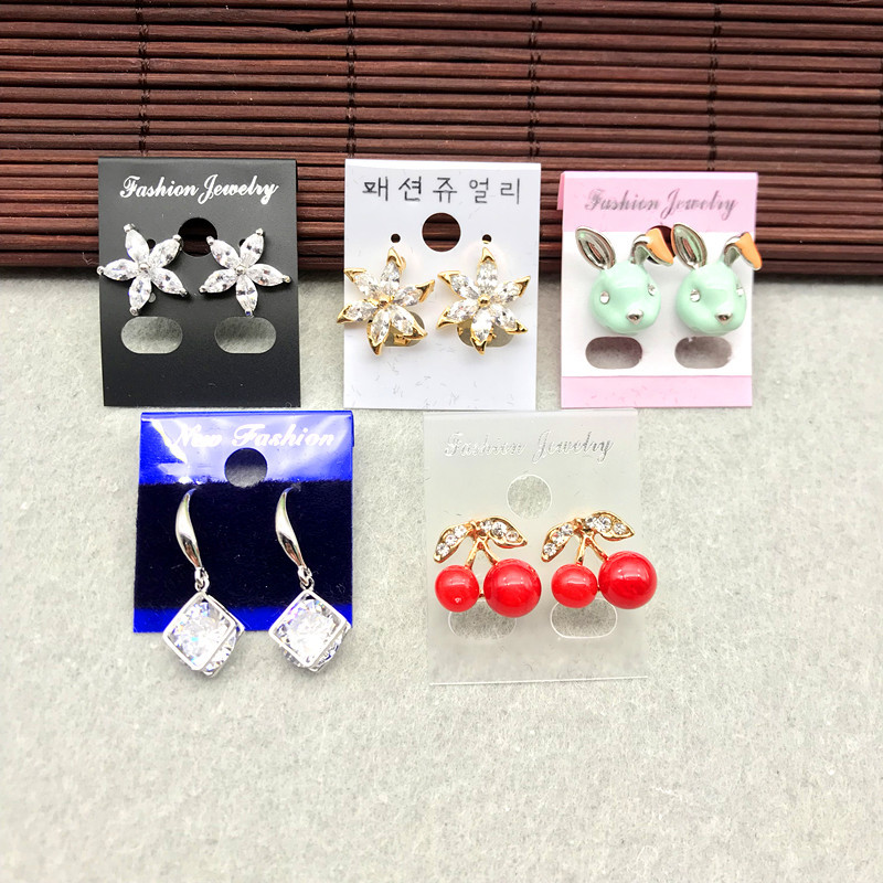 3*4 Small Earring Card Plastic Card Jewelry Bag Decorations diy Accessories Tag Korean Card Transparent Frosted