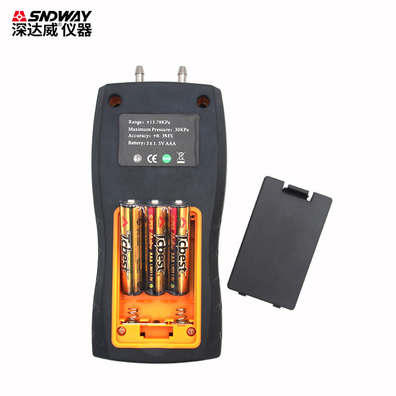 Shendawei Sw512B/Sw512C Digital Differential Pressure Gauge Handheld Differential Pressure Gauge Pressure Gauge Negative Pressure Tester