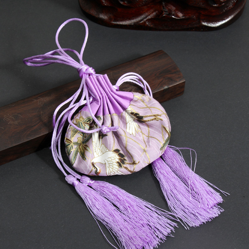 Antique Sachet Empty Bag Wardrobe Sachet Cloud Crane Sachet Fetal Hair Hanfu Carry-on Pocket Pendant Sachet