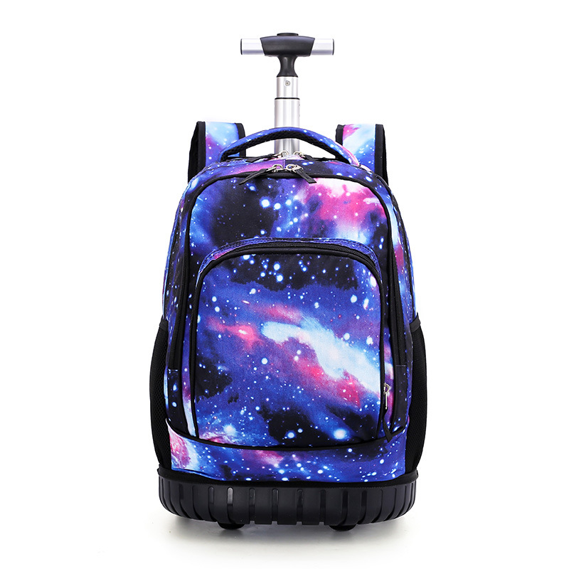Junior high school students pull-rod bag boy travel backpack adult pull-rod travel bag for men and women 5-9 grades large capacity