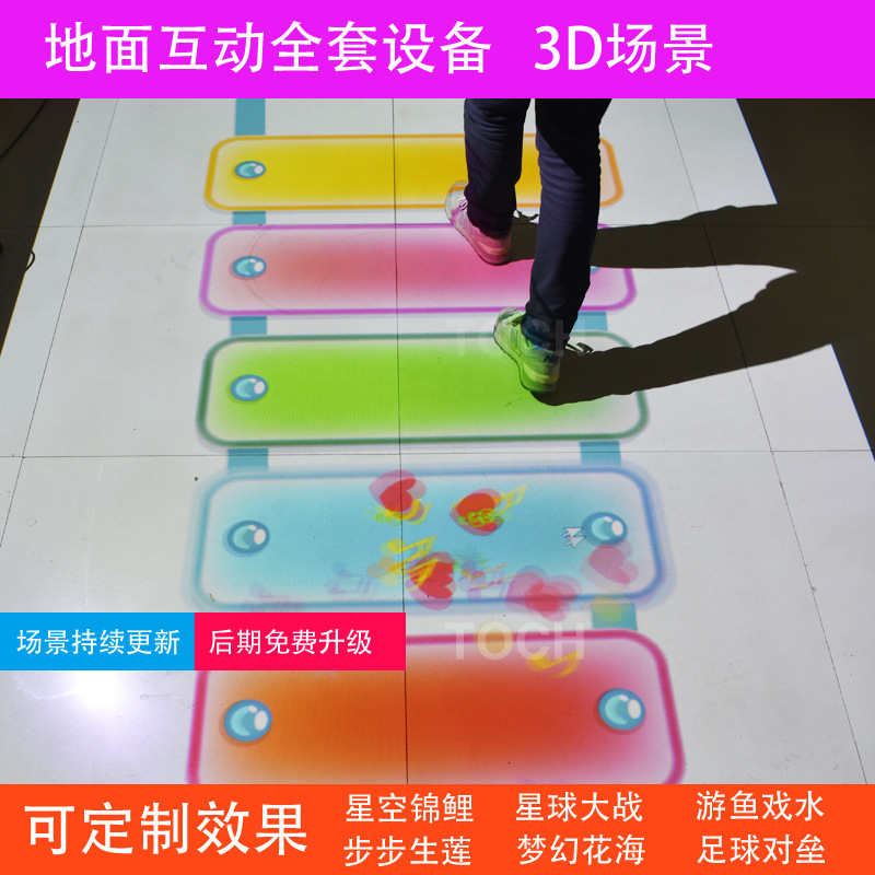 Interactive ground projection system children's playground interactive projection system multi-channel Fusion ground projection game
