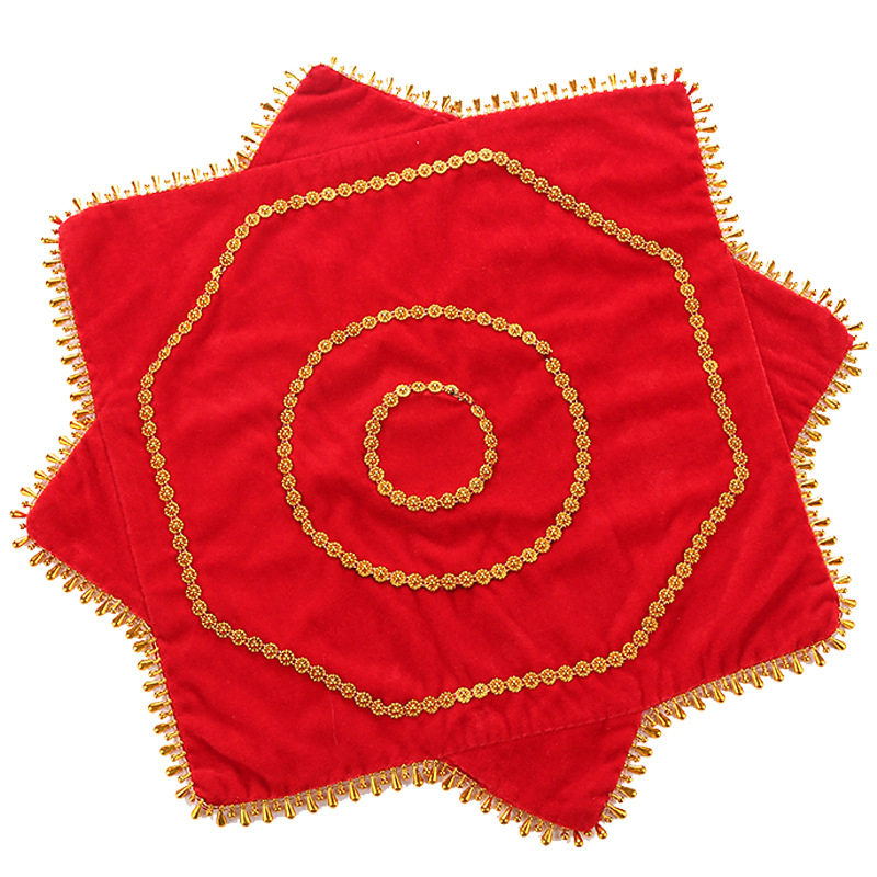 Dance Handkerchief Northeastern Yangko Erhuang Square Adult and Kidsren's Grade Examination Gold Velvet Octagonal Scarf Dancing Red Handkerchief