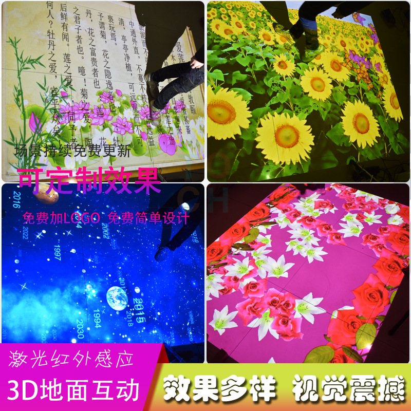 Интерактивная система проекции на земле детская игровая площадка многоканальная игра проекции на земле