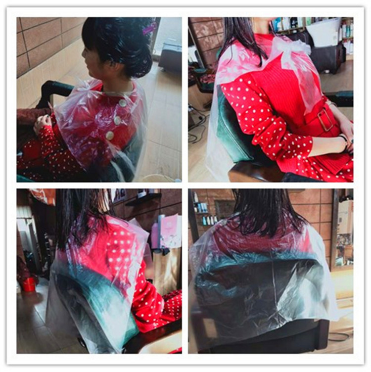Disposable shawl plastic PE waterproof hair dressing hair dye perm shawl apron 60*90 factory wholesale