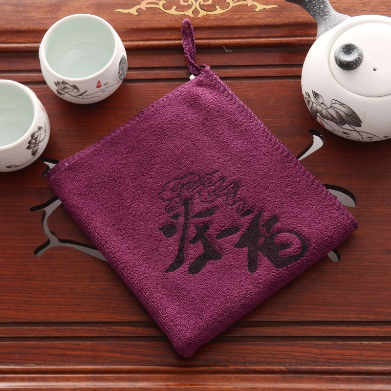 Source Manufacturer Microfiber Thickeneded Tea Towel Absorbs Water and Does Not Shed Lint Small Square Towel Towel Rag Customized Logo