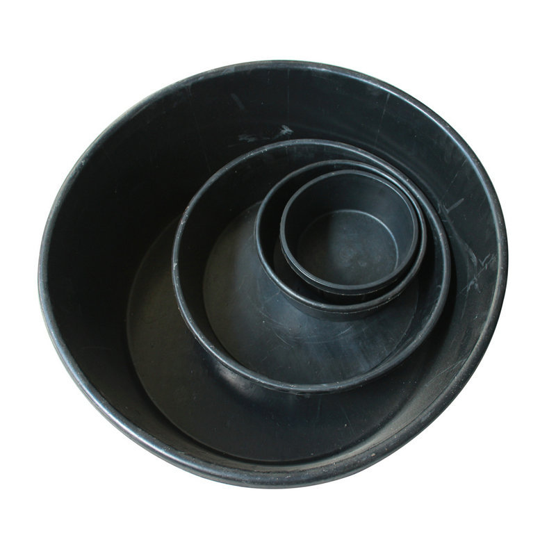 Ready Supply Rubber Bucket Feed Basin Black Rubber Plastic Dog Bowl Round Pet Feeding Basin 4Qt Rubber