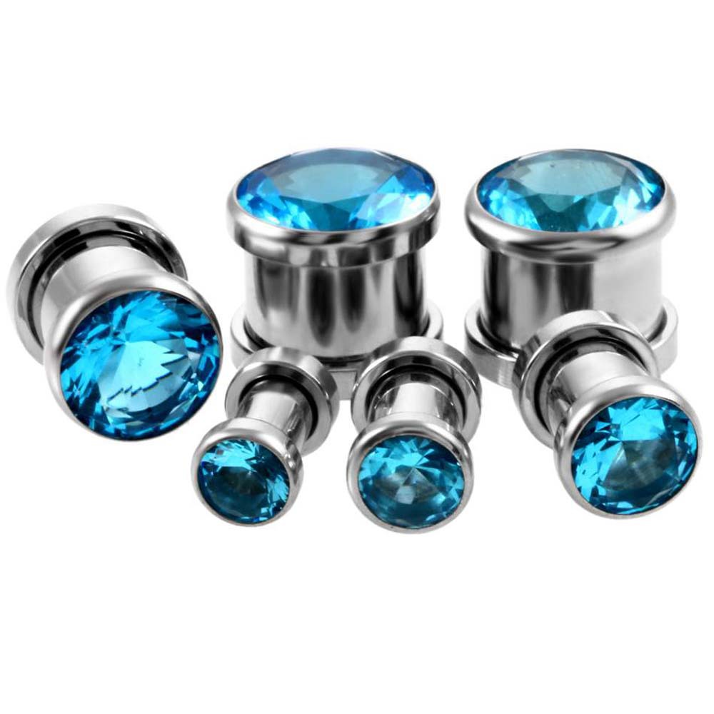 Stainless steel zircon auricle human body puncture ear expansion Europe and the United States popular jewelry Ebay Amazon sales factory direct supply