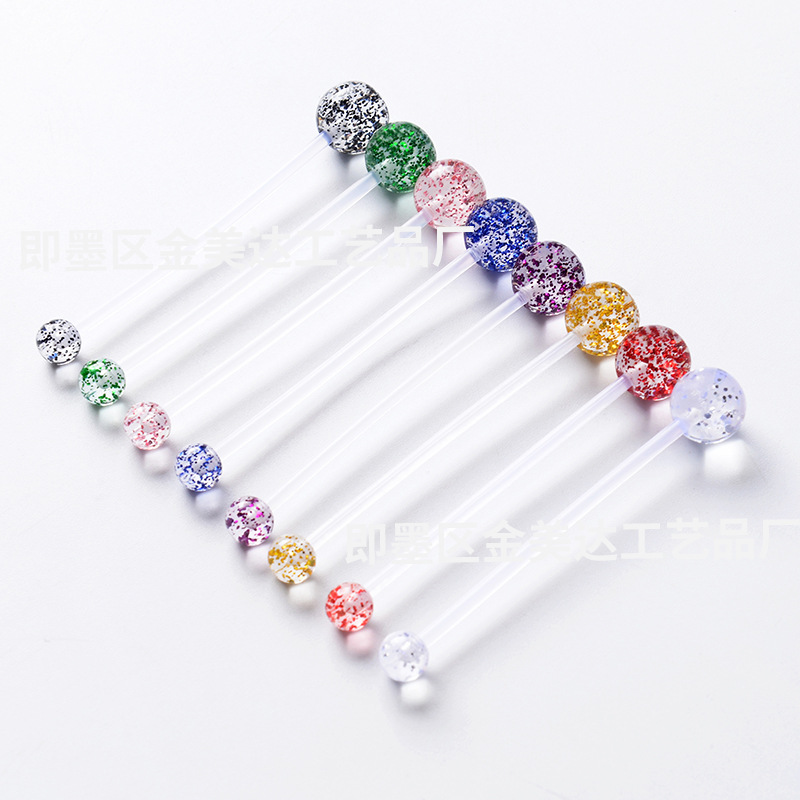 Foreign Trade Supply Pregnant Women's Belly Button Ring Acrylic Sequin Belly Button Uv Rod Piercing Jewelry European and American Belly Button Nails