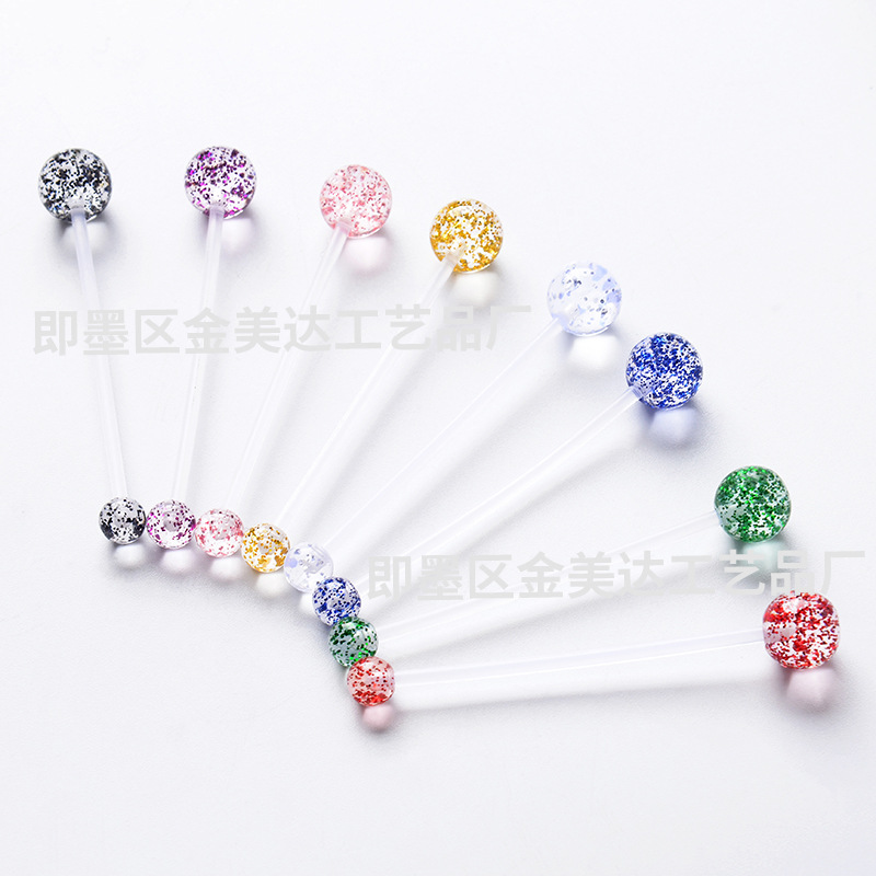 Foreign Trade Supply Pregnant Women's Belly Button Ring Acrylic Sequin Belly Button Uv Rod Piercing Jewelry European and American Belly Button Nails