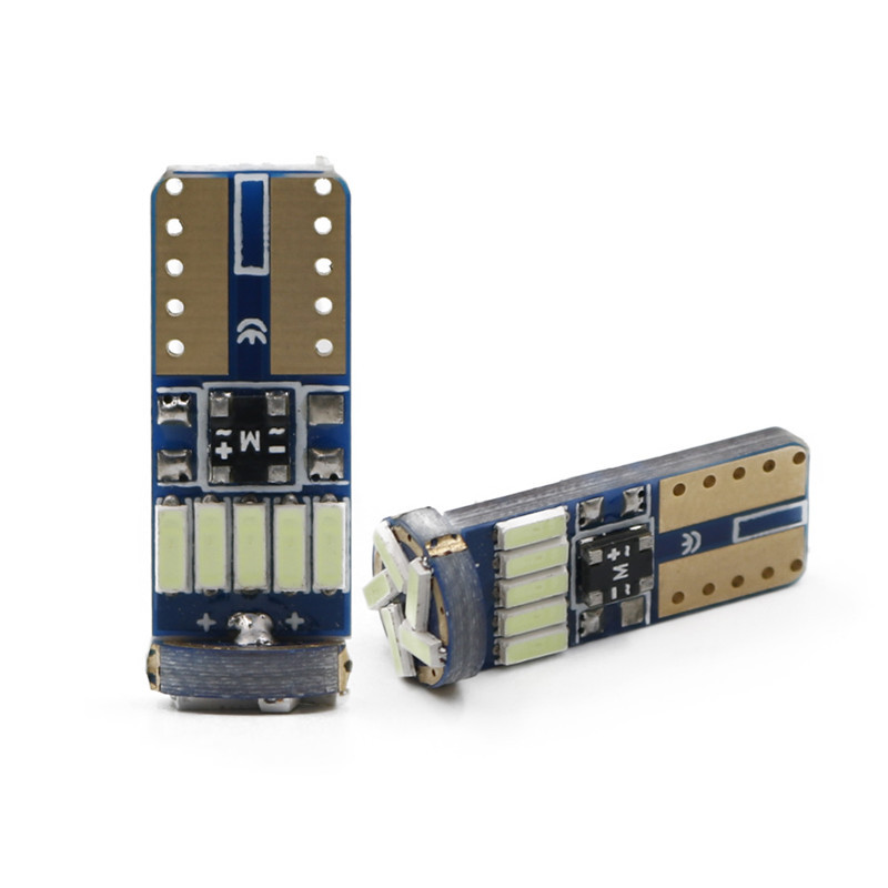 Car LED T10 width indicator light license plate light W5W 15SMD 4014 Decoding Universal car light led small light