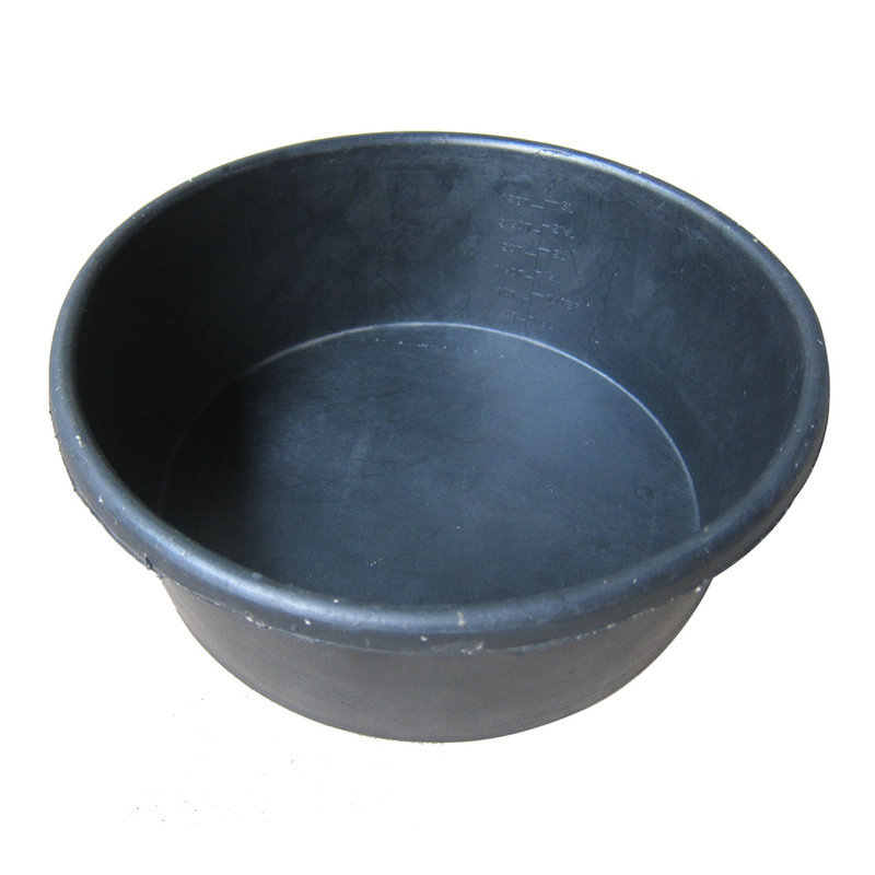 Ready Supply Rubber Bucket Feed Basin Black Rubber Plastic Dog Bowl Round Pet Feeding Basin 4Qt Rubber