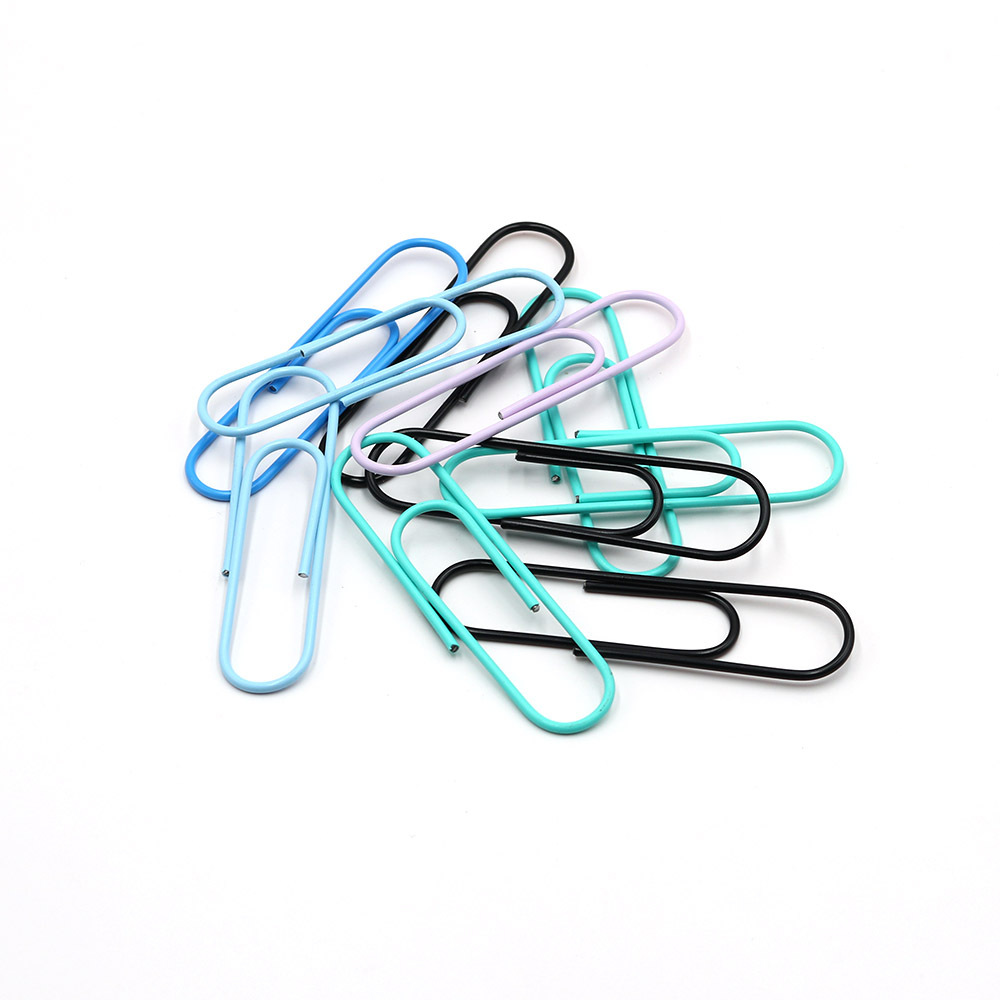 Colored Paper Clips Bulk Plastic Plastic-Coated Paper Clips Wholesale Free Shipping Paper Clips Office Supplies 28mm Paper Clips