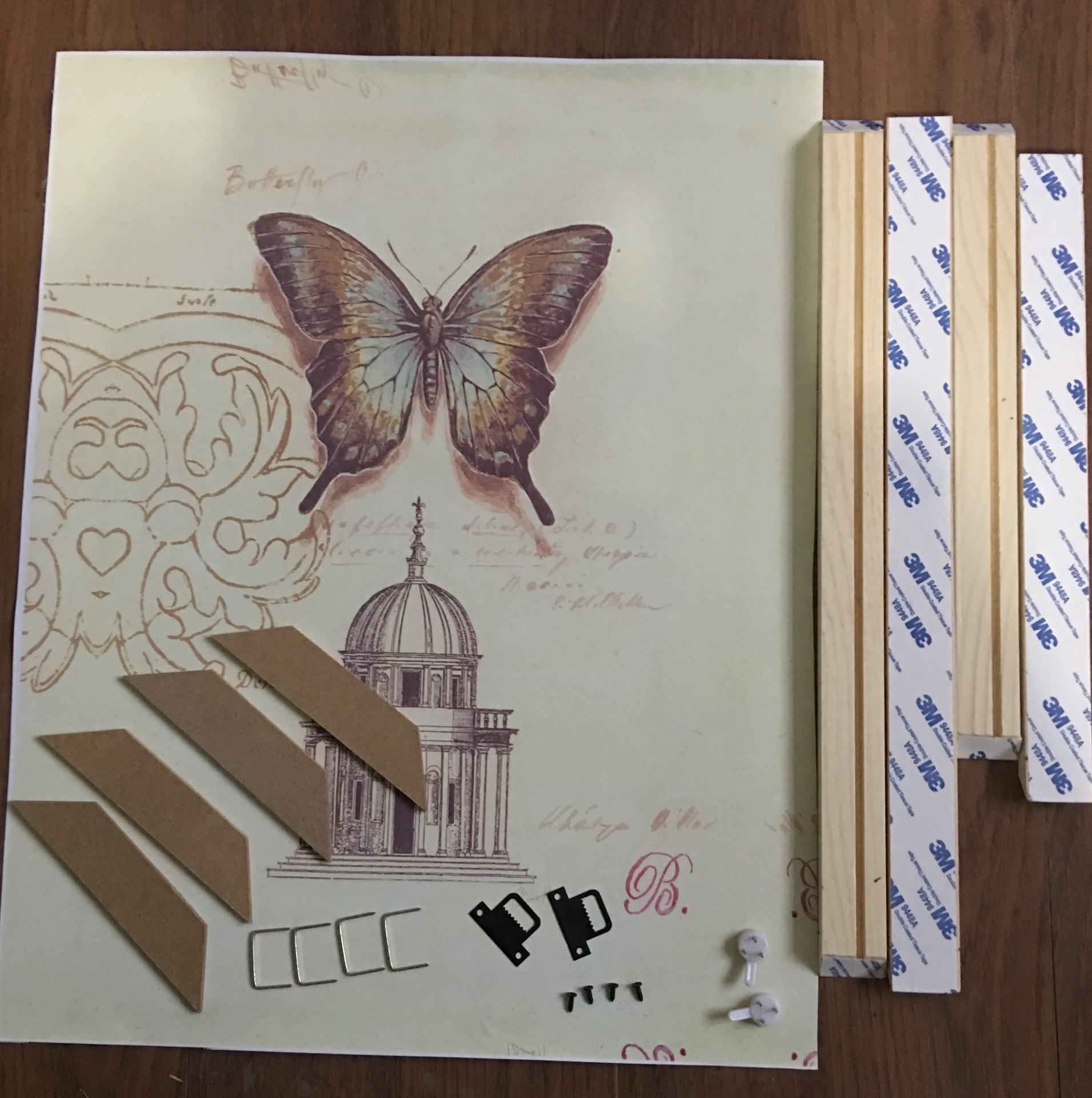 Decorative painting inner frame diy solid wood frame pine frameless painting photo frame 3cm thick picture frame factory wooden frame