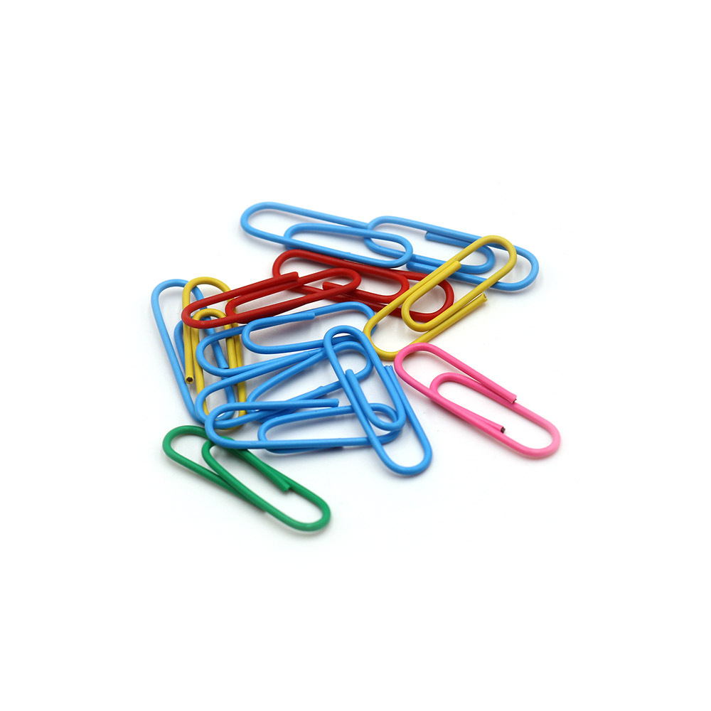 Colored Paper Clips Bulk Plastic Plastic-Coated Paper Clips Wholesale Free Shipping Paper Clips Office Supplies 28mm Paper Clips
