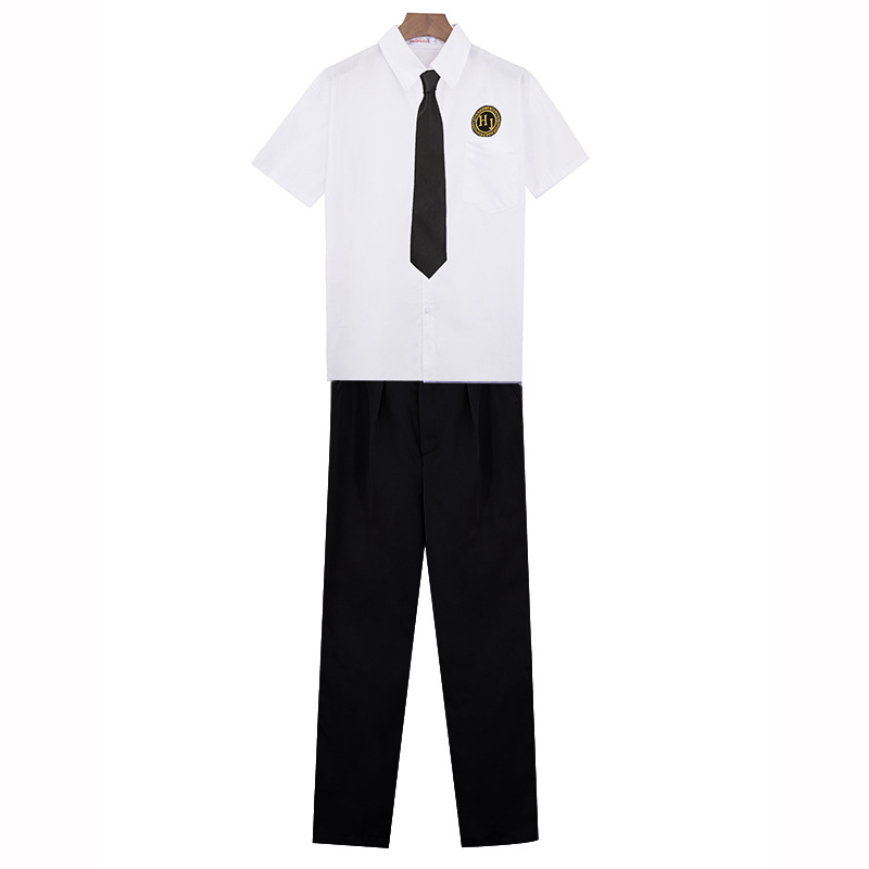 School Uniform Student JK Uniform Summer Korean Style Short Sleeve Shirt Suit College Style Sailor Suit Male High School Class Suit Korean