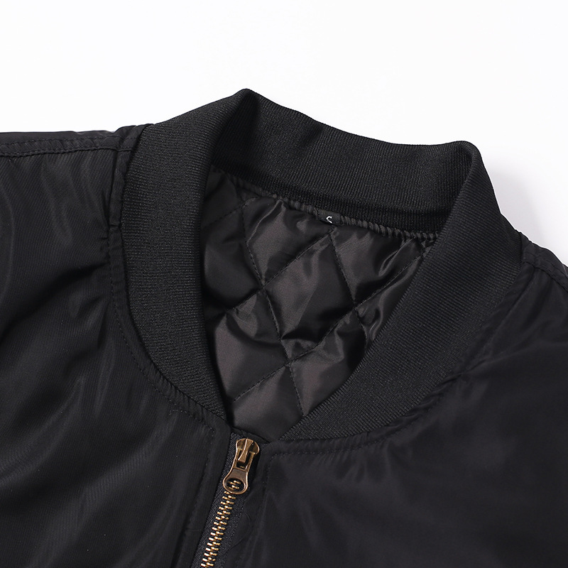 Personalized diy Flight Jacket Zipper Jacket Thickeneded Quilted Stand Collar Windbreaker Cotton Clothing Fashionable Sports Group Clothing
