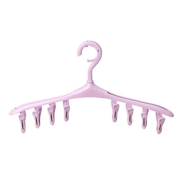 Multi-Purpose 8-Clip Clothes Hanger Plastic Windproof Buckle Socks Intimates Drying Rack Baby Kidsren's Small Items Drying Rack