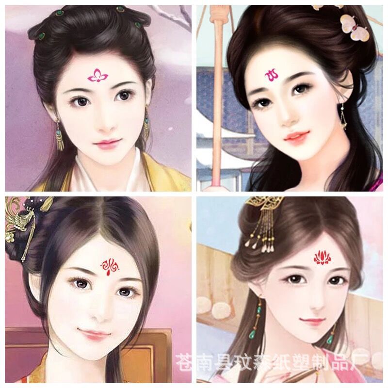 Factory spot wholesale eyebrow applique twinkle forehead decoration forehead stickers provoke the world of mortals ancient costume studio drama small eyebrow stickers