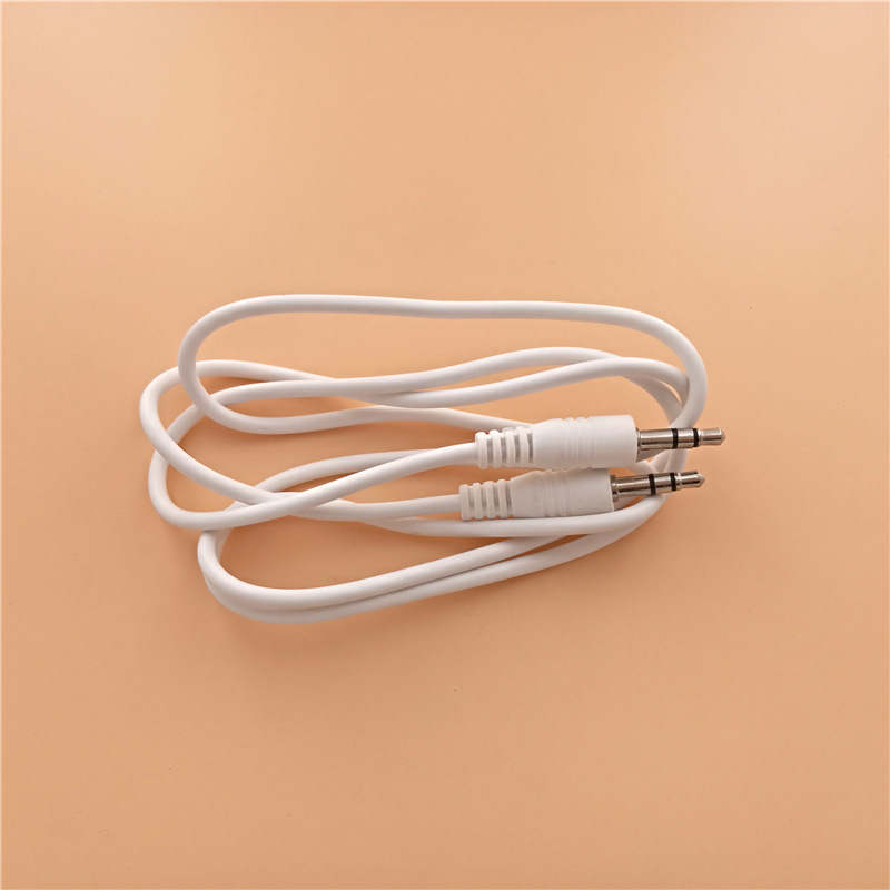 White 1 meter audio cable 3.5mm male-to-male aux cable speaker audio charging cable 3.5-to -3.5 audio cable