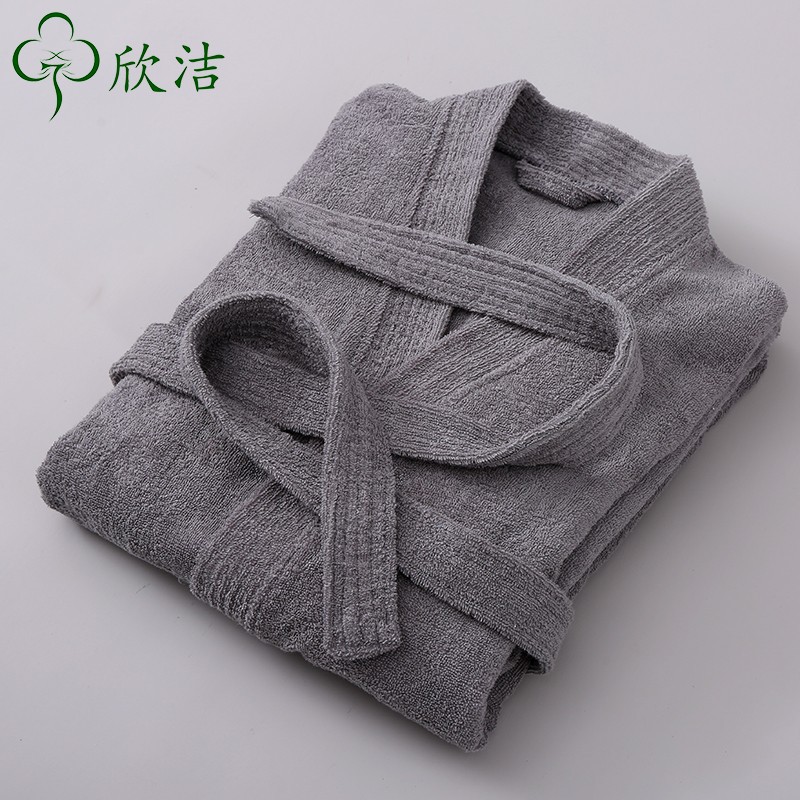 Five-star Hotel Bathrobe Cotton Terry Homestay Cotton Thickened Bathrobe Four Seasons Thickened Towel Material Embroidered logo