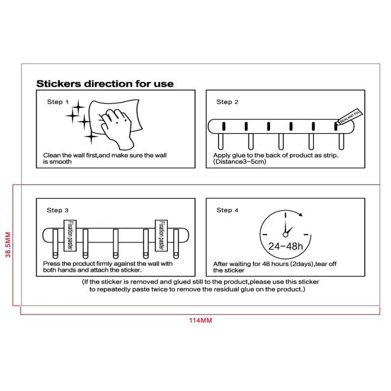 Английская корейская версия самоклеящихся вспомогательных наклеек без гвоздей