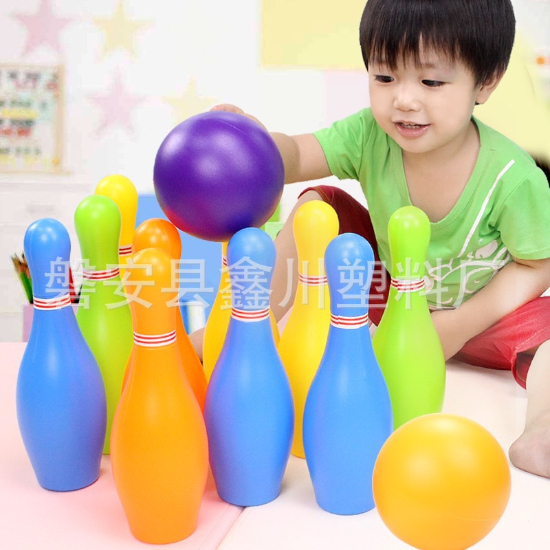 Children's Toys Bowling Ball Large Family Outdoor Indoor Sports Entertainment Game Plastic Bowling Set