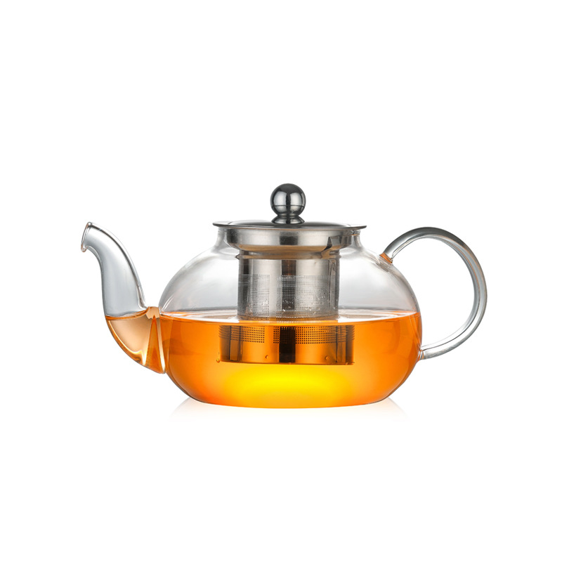 Factory wholesale teapot glass thickened heat-resistant scented tea Kung Fu tea stainless steel filter tea maker glass teapot