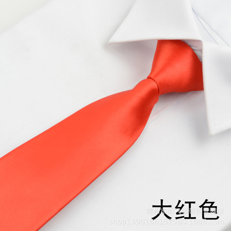 Origin Direct Sales Spot Polyester Pure Color Tie 8cm Business Tie with Various Colors Wholesale Tie