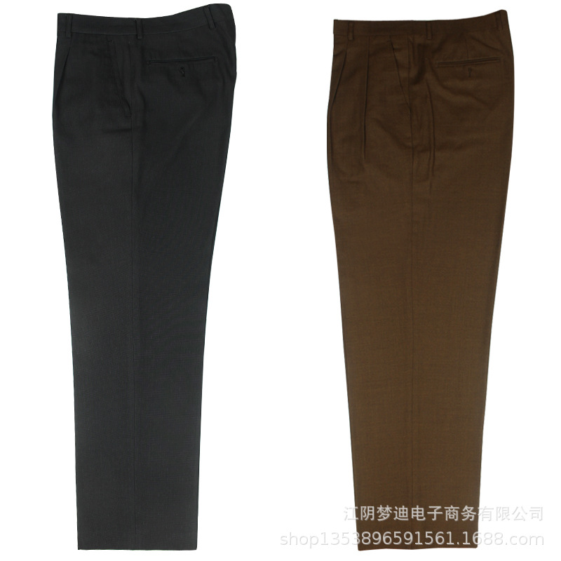 Spring and Summer Thin Men's Western Pants Men's Straight Loose Large Size Black Middle-aged and Elderly Non-ironing Pants for Dad Running Jianghu Stall