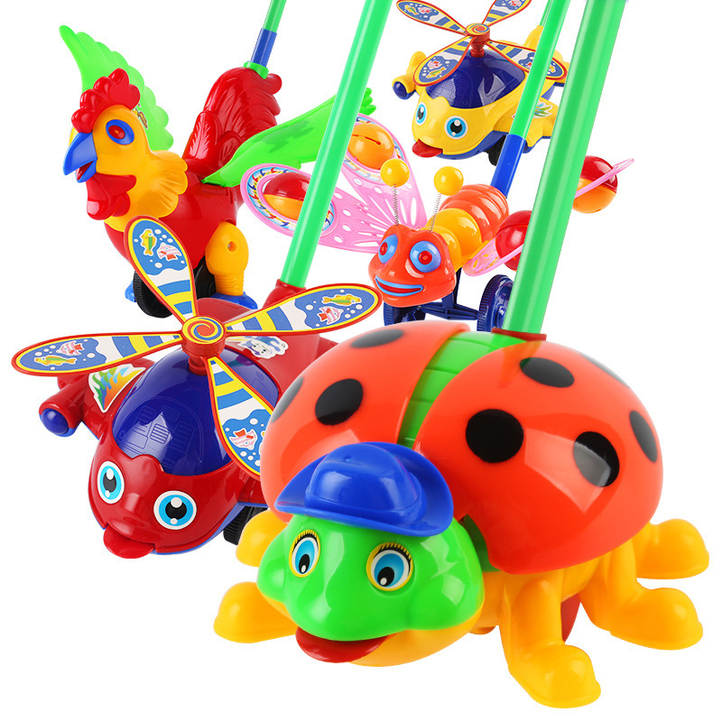 Baby Toddler Trolley Butterfly Multifunctional Walkers Ring Hand Push Airplane Stall Toy Gift Push Music