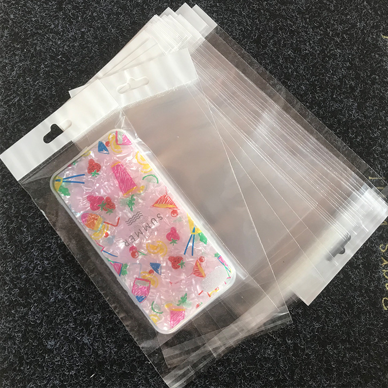 Manufacturer in stock mobile phone shell plastic packaging bag transparent inner frosted opp self-adhesive adhesive card bag