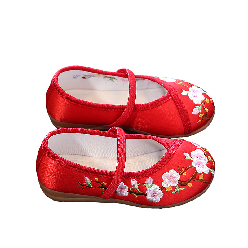 Hanfu Shoes Girls' Old Beijing Cloth Shoes Children's Embroidered Shoes Spring and Autumn Baby Shoes Guangxi March 3 Antique Shoes