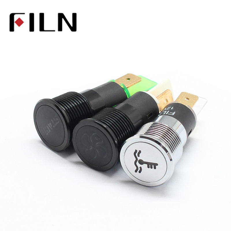 16mm various signed indicator lights 12V220V metal flat insert LED auto and motorcycle parts modification manufacturers