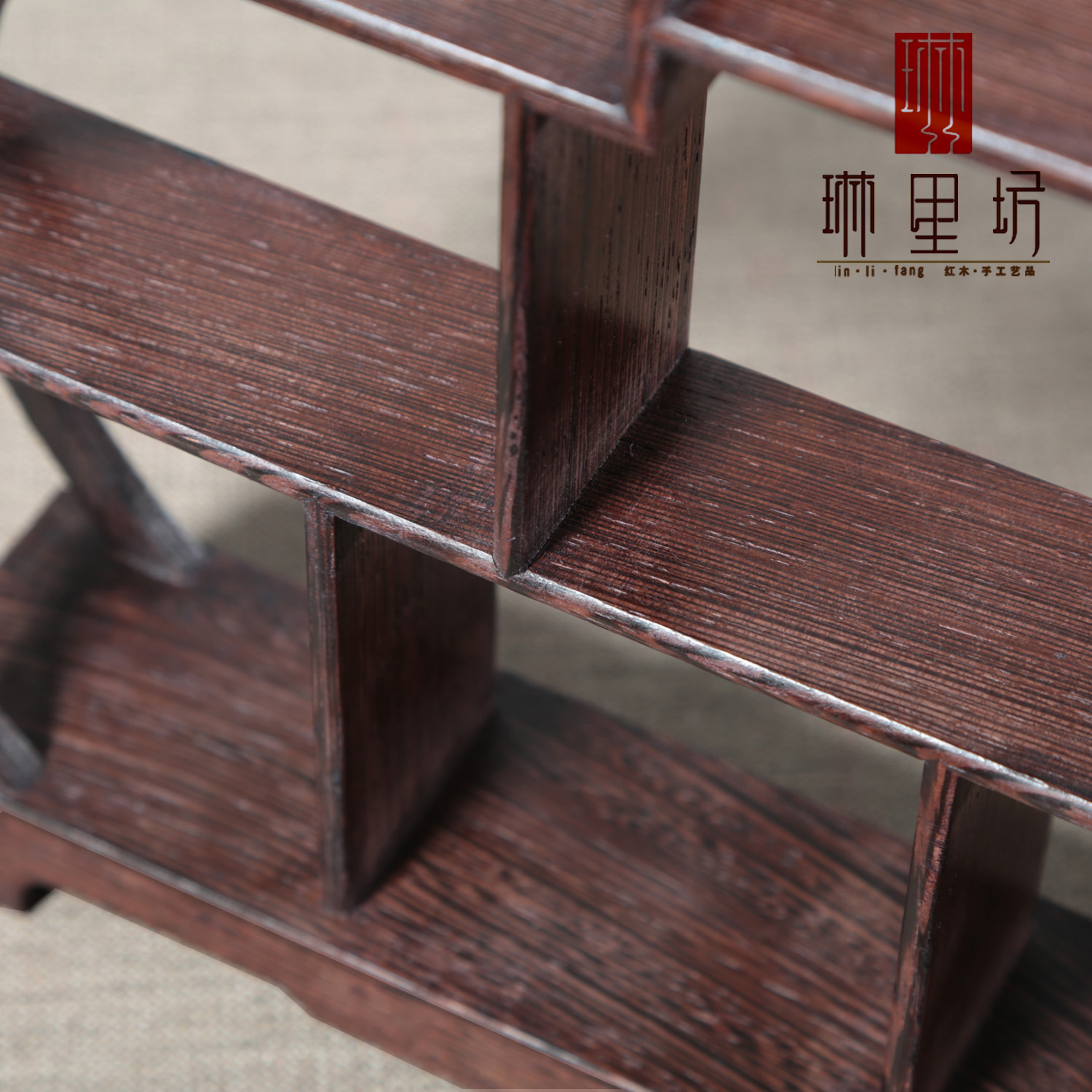 Redwood Duobao Pavilion Chicken Wing Wooden Antique Rack Chinese Antique Rack Solid Wood Duobao Pavilion Small Ornaments Can Be Made into Crafts