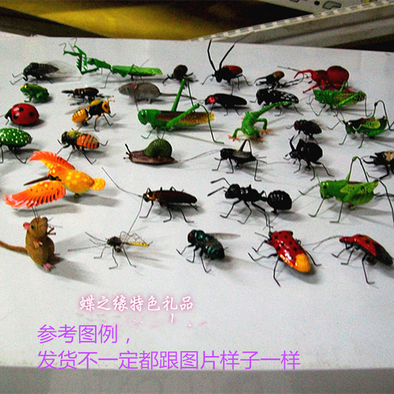 Simulation insect magnetic refrigerator stickers clay animal model teaching aids ladybug grasshopper Dragonfly beetle and other wholesale