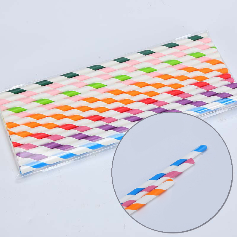 Factory Direct Supply in Stock Colorfulful Disposable Paper Creative Holiday Party Hotel Handicraft Paper Straws