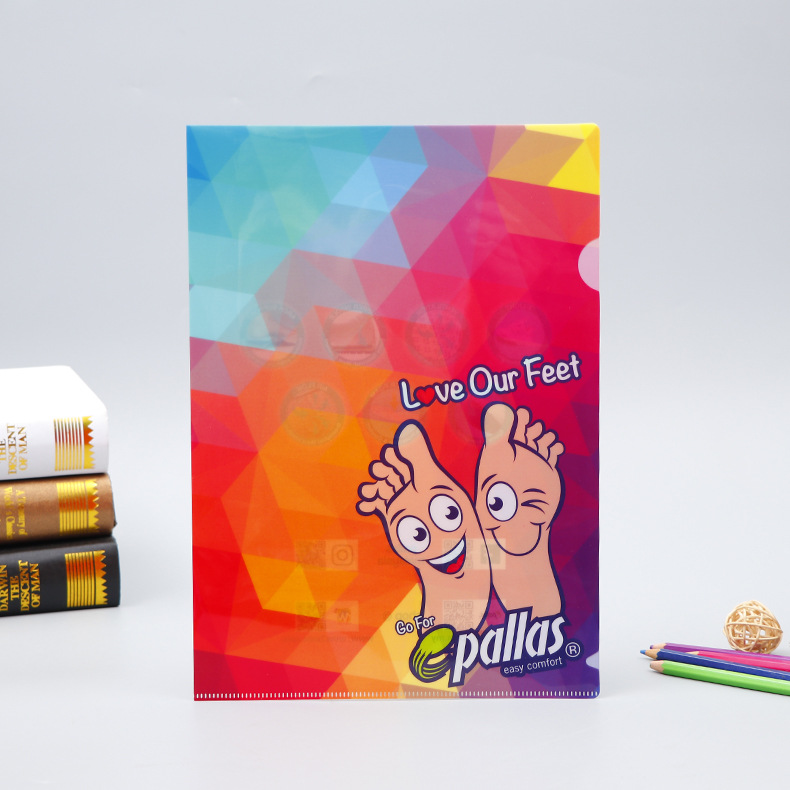 L-Shaped Folder Custom Animation Folder Pp Single Page Folder Insert Folder Color Printed File File Sleeve a 0.2kg Page Ticket Folder