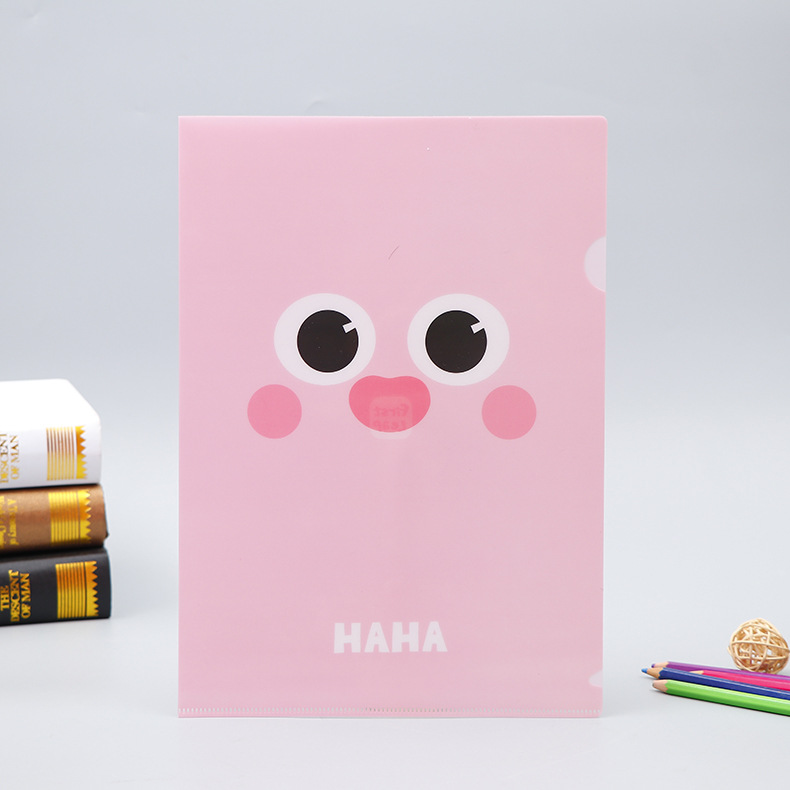 Custom A4 plastic pp transparent data L-type folder A5 anime cartoon single-page folder