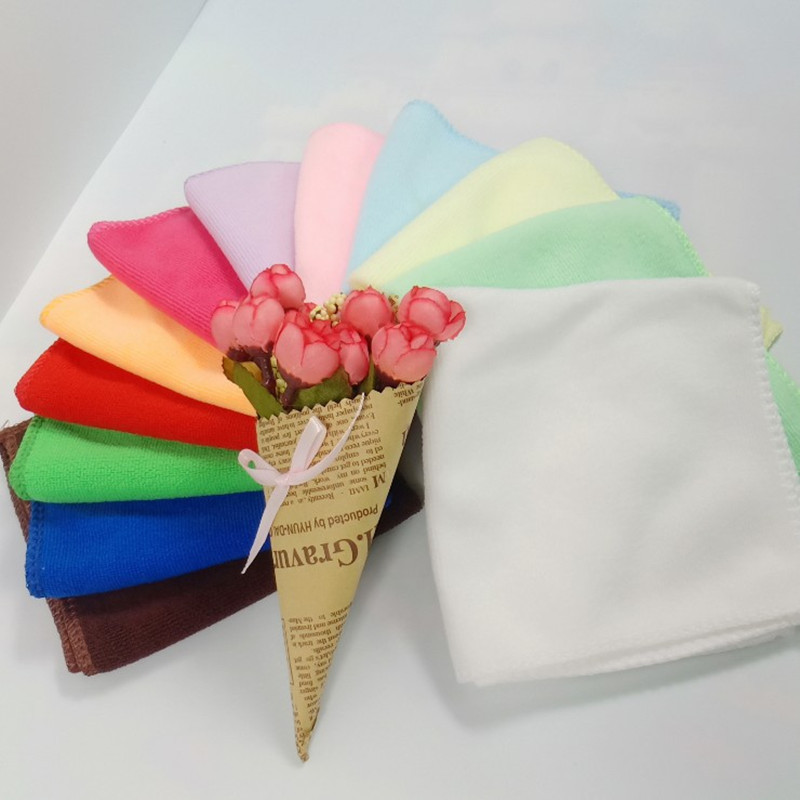 Factory wholesale fine fiber pure polyester gift towel 30*30 Labor Daily cleaning square towel car towel