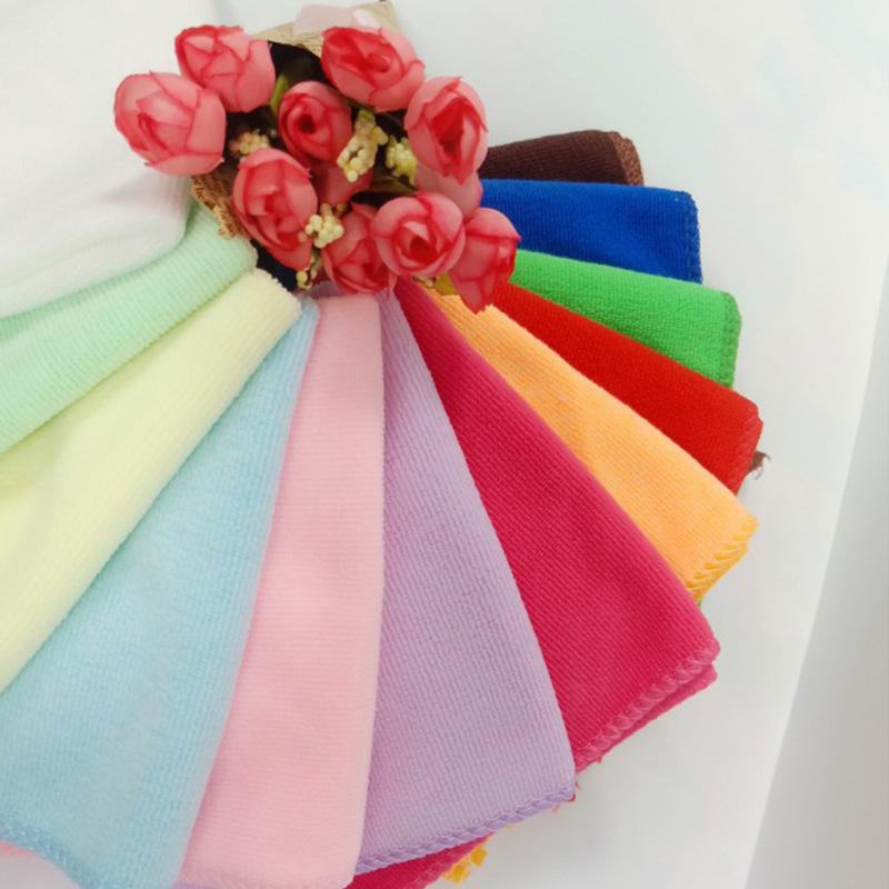 Оптовое полотенце из тонкого волокна, чистый полиэстер, подарочное полотенце 30*30, для повседневной уборки