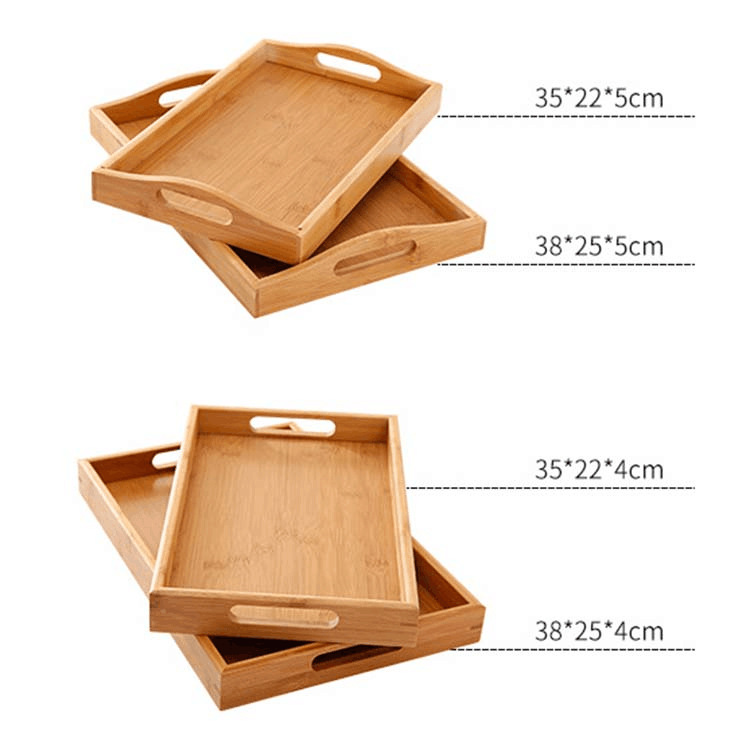Japanese Style Bamboo Wood Kung Fu Tea Tray Household Restaurant Wooden Bread Dim Sum Breakfast Plate Restaurant Hotel Fruit Vegetable Plate