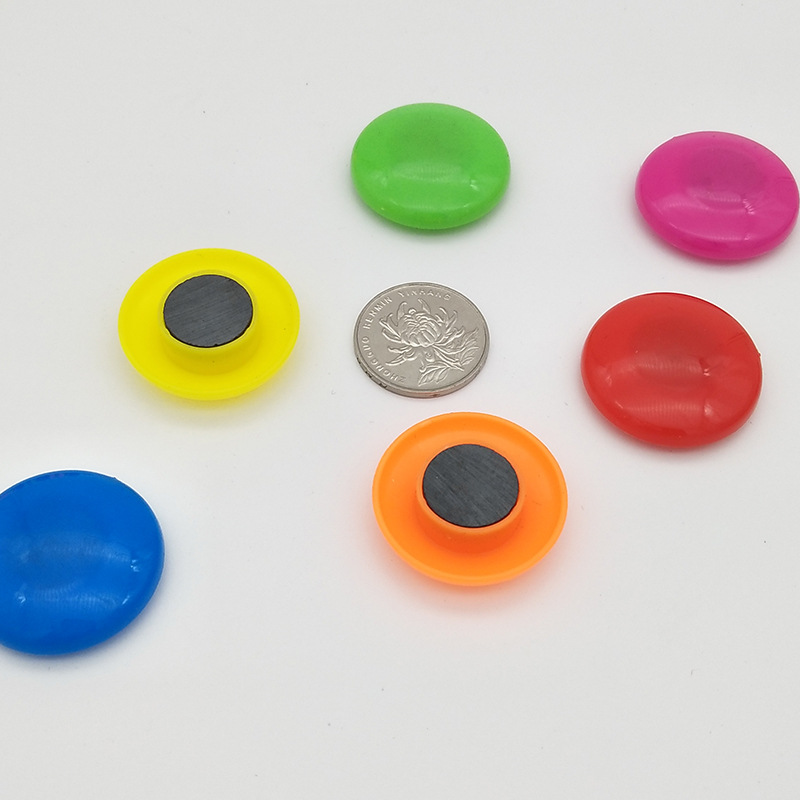 Factory wholesale plastic magnetic buckle color magnetic beads magnetic refrigerator sticker whiteboard blackboard large magnetic particles 32mm in stock
