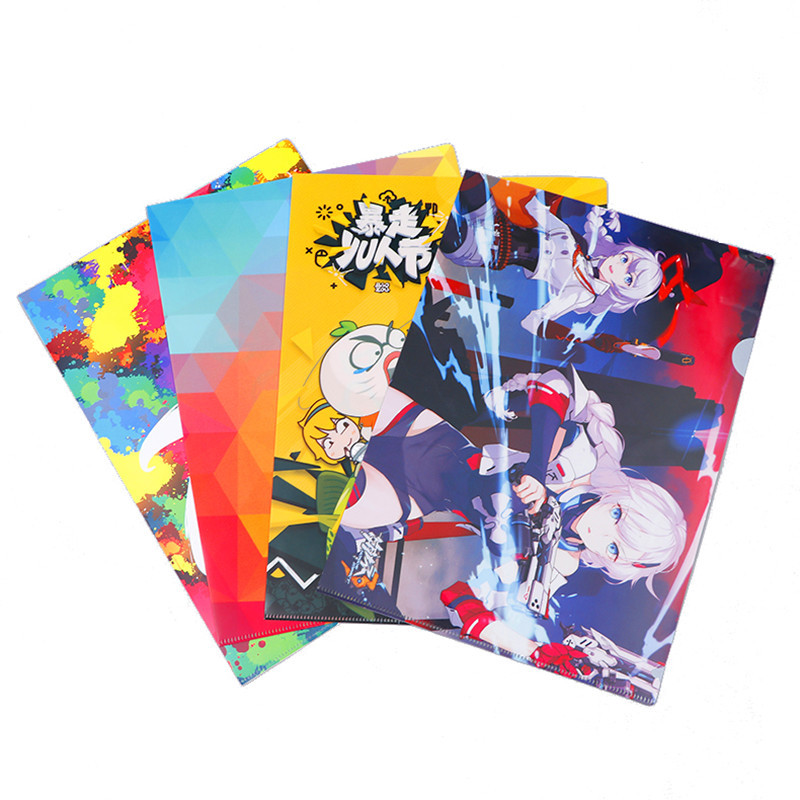 Custom A4 plastic pp transparent data L-type folder A5 anime cartoon single-page folder