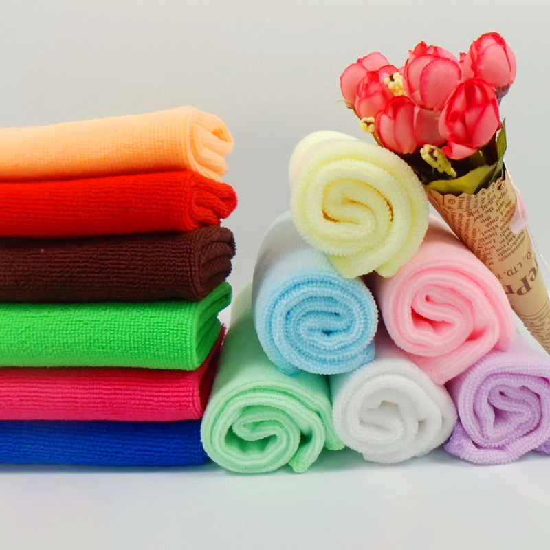 Factory wholesale fine fiber pure polyester gift towel 30*30 Labor Daily cleaning square towel car towel