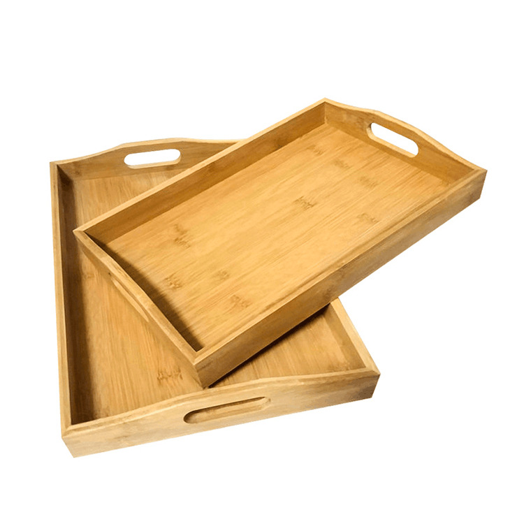 Japanese Style Bamboo Wood Kung Fu Tea Tray Household Restaurant Wooden Bread Dim Sum Breakfast Plate Restaurant Hotel Fruit Vegetable Plate