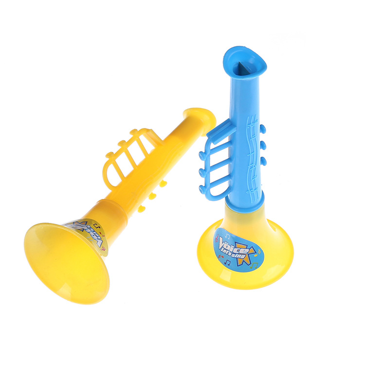 Children's Small Toys Double Section Mini Trumpet Baby Cartoon Plastic Kindergarten Playing Small Musical Instrument Prizes Wholesale