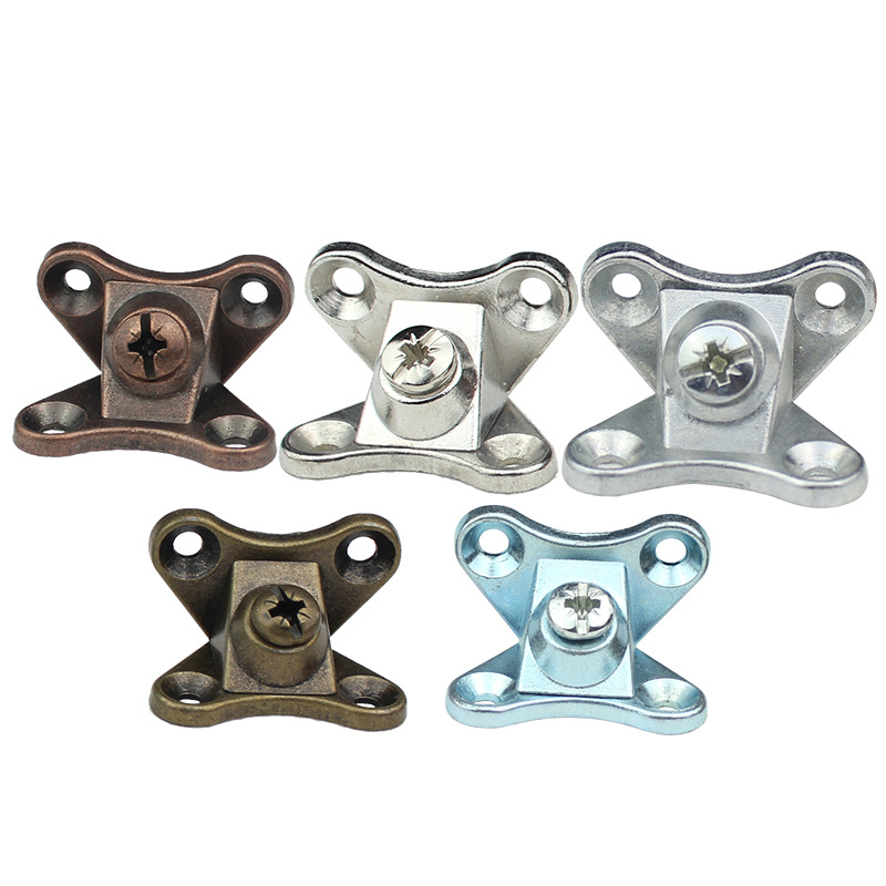 Angle code furniture hardware accessories hole-free three-in-one connector zinc alloy butterfly angle code plate fasteners