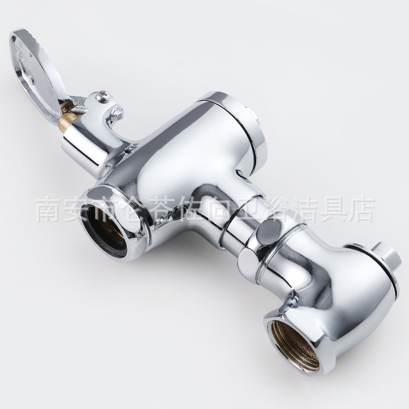 Kangquan copper body flush valve horizontal pedal flush valve toilet self-closing stool flushing squatting pit delay telescopic valve