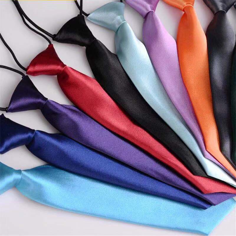 Wholesale children's team performance convenient tie Korean solid color baby casual rubber band manufacturers lazy tie